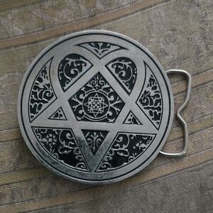 HIM Silver and Black & Silver Belt Buckle